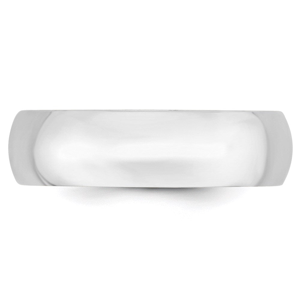 10k White Gold 6mm Lightweight Comfort Fit Wedding Band Size 12.5
