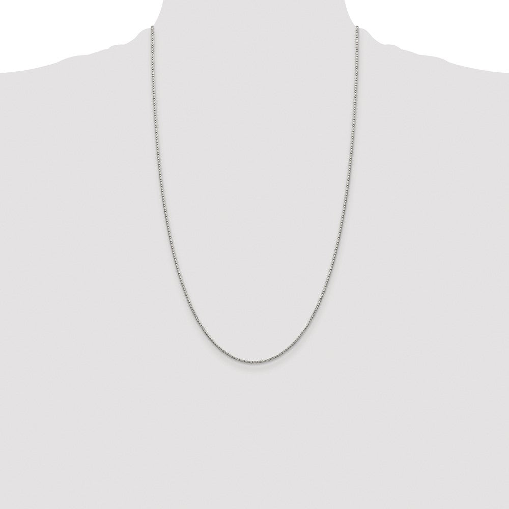 Sterling Silver Rhodium-plated 1.35mm 8 Sided Diamond-cut Box Chain