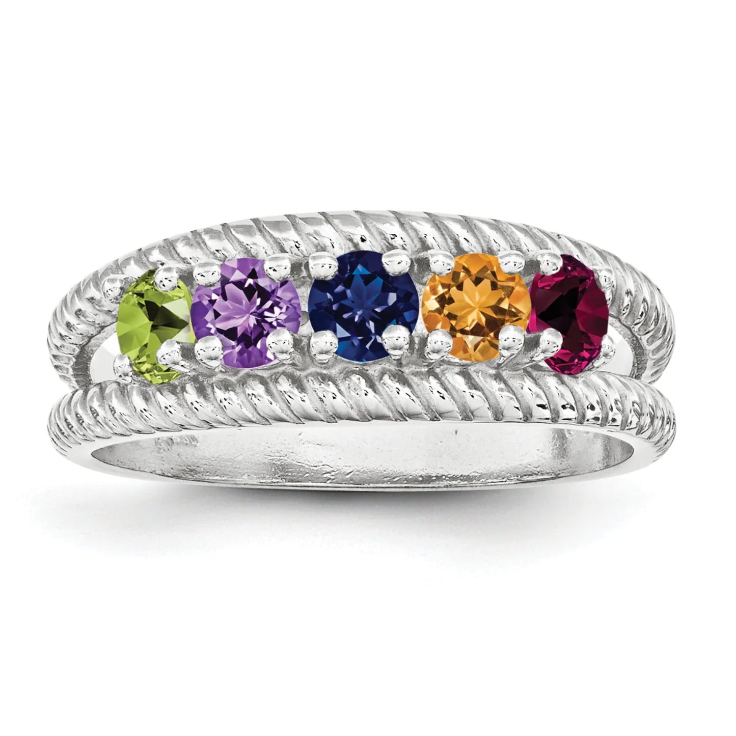 Sterling Silver Rhodium-plated Family Jewelry Mounting QXMR8/5SSM-5