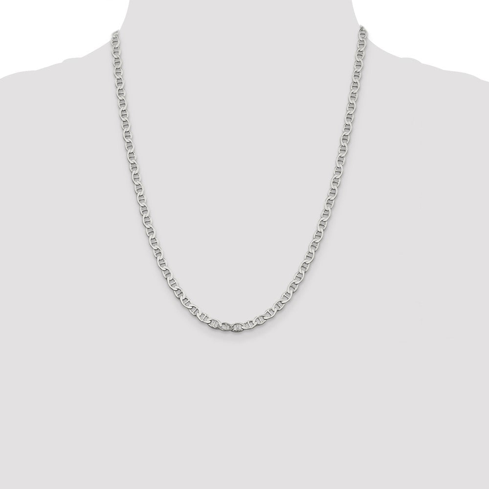 Sterling Silver 4.75mm Flat Anchor Chain 22 Inches