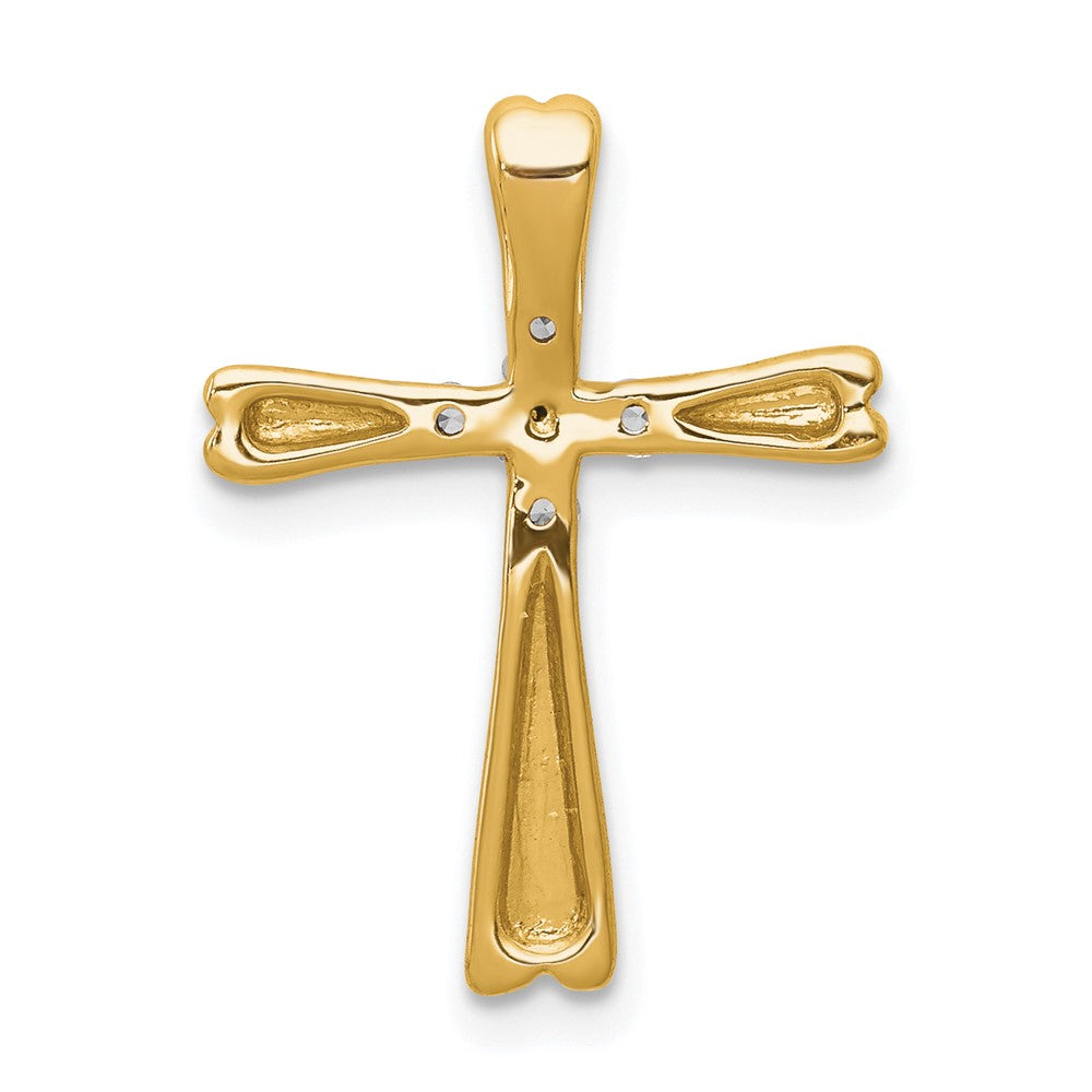 14k 1/10 carat Lab Grown Diamond VS/SI+ G+ Cross Chain Slide Pendant