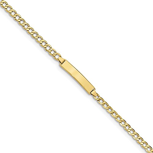 10k Semi-solid Curb Link ID Bracelet