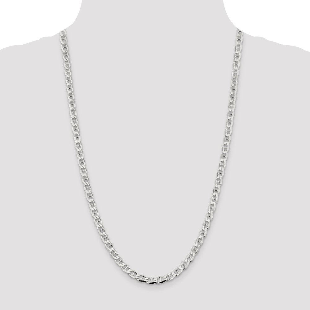Sterling Silver 5.7mm D/C Flat Anchor Curb Chain 26 Inches