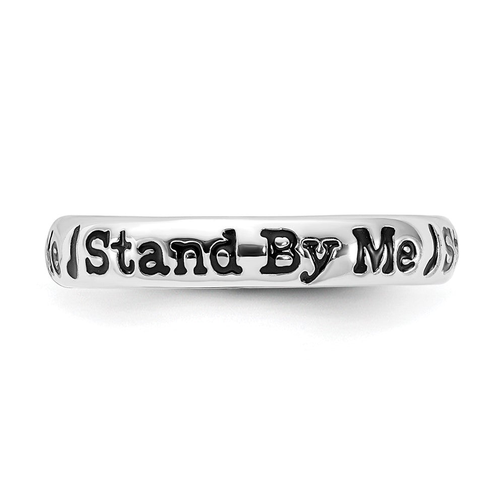 Sterling Silver Stackable Expressions Enameled Lyric Stand by Me Ring
