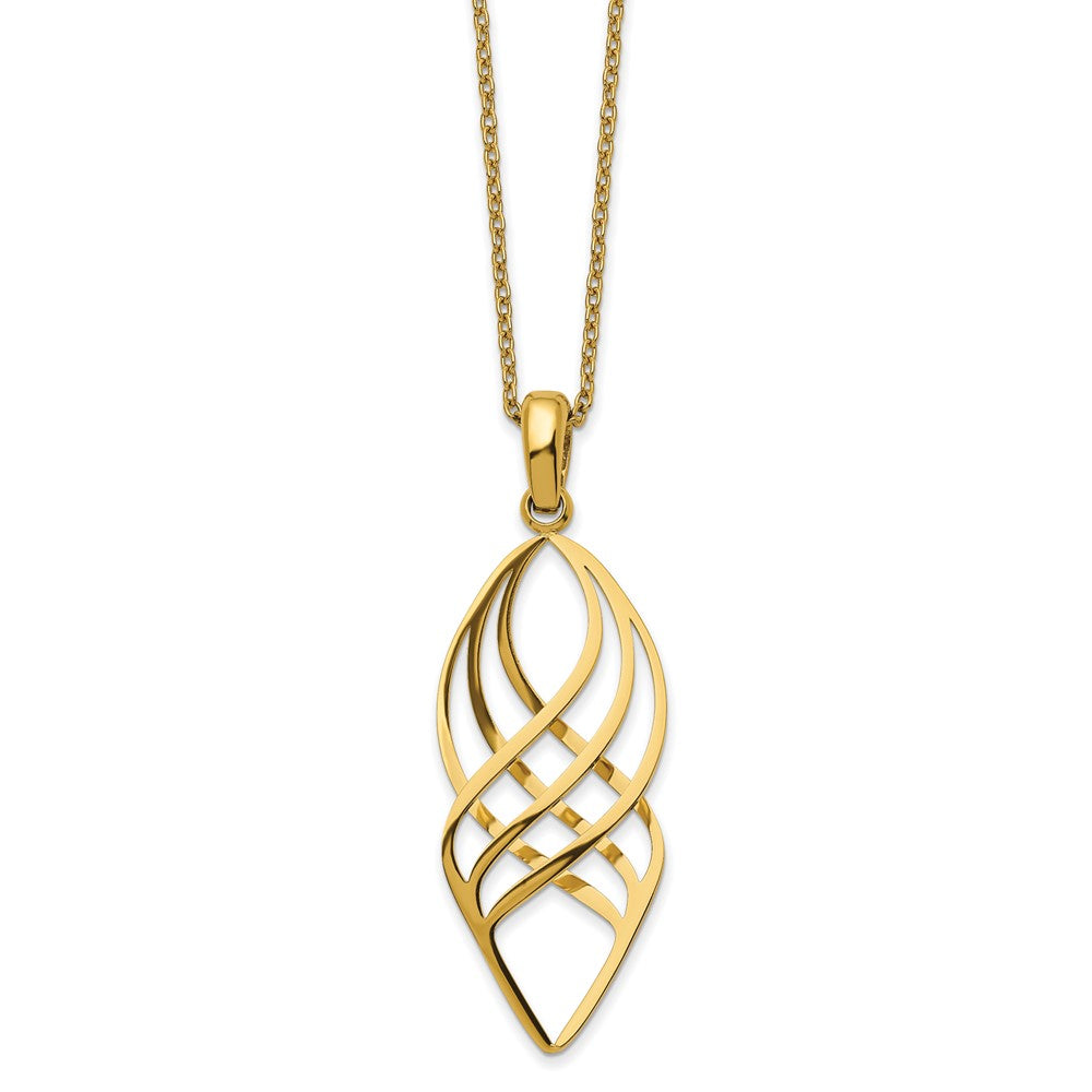 Stainless Steel Polished Yellow IP-plated 20in w/2in ext Necklace