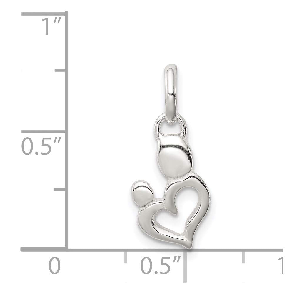 Sterling Silver Polished Heart Charm