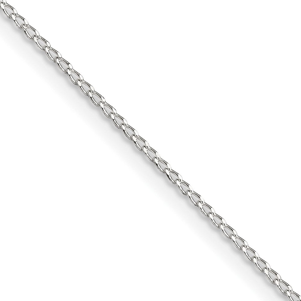 Sterling Silver 1mm Open Elongated Link Curb Chain 24 Inches