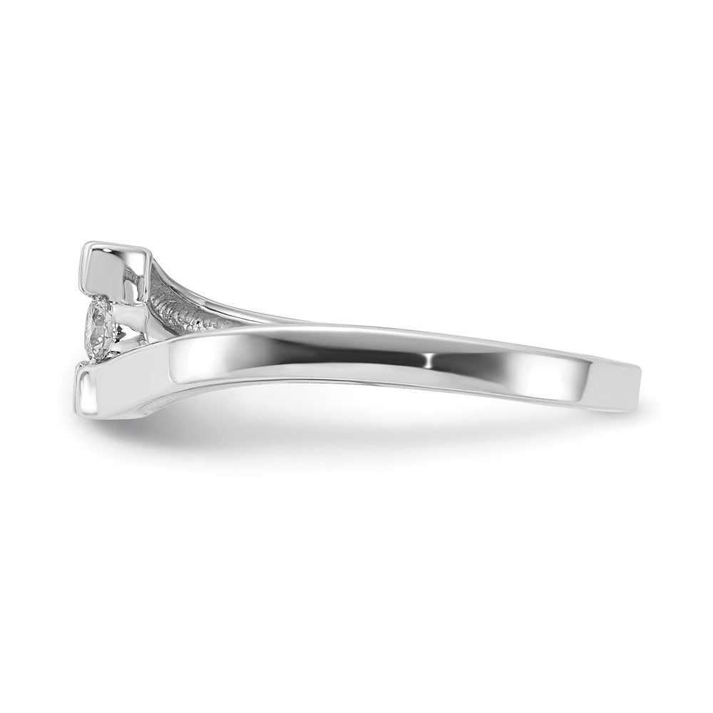 Sterling Silver Polished Diamond Ring
