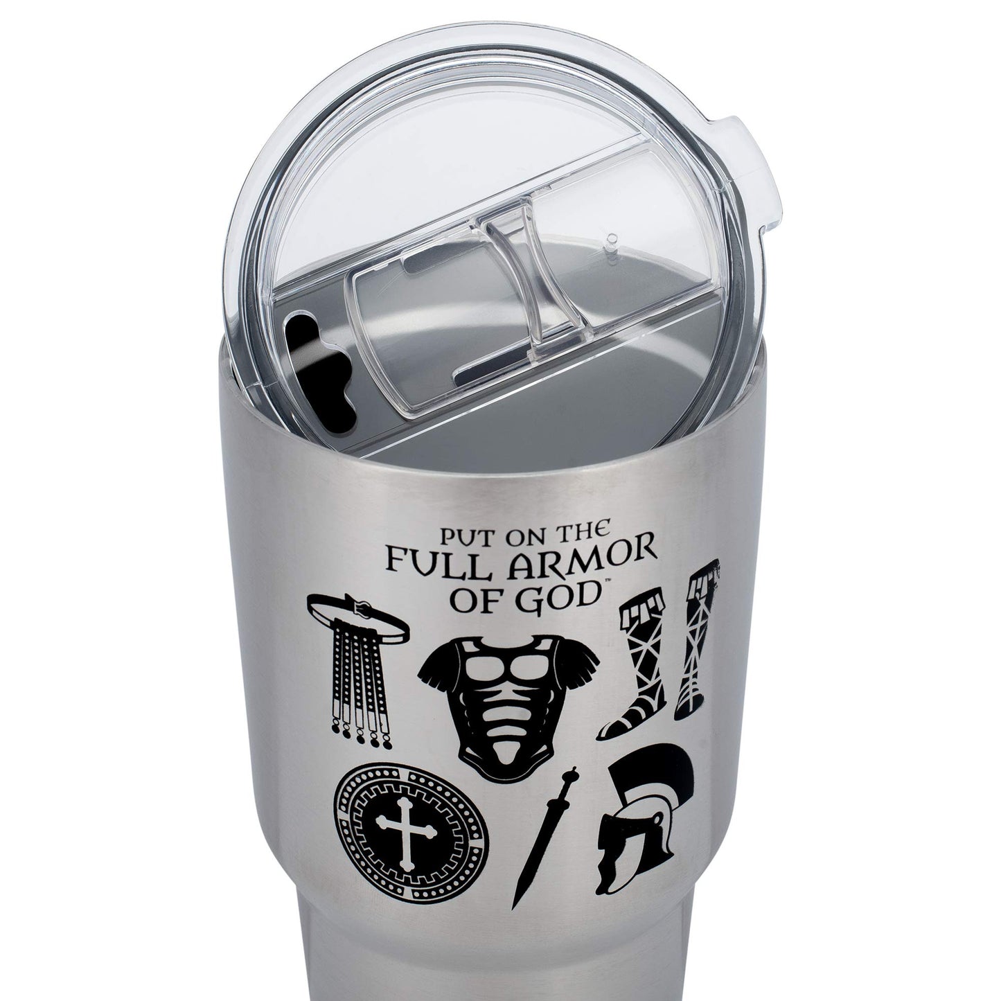 30 Ounce Stainless Steel Armor of God Travel Tumbler with Lid