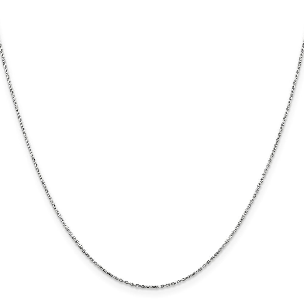 14K White Gold 18 inch .8mm Diamond-cut Cable with Lobster Clasp Chain