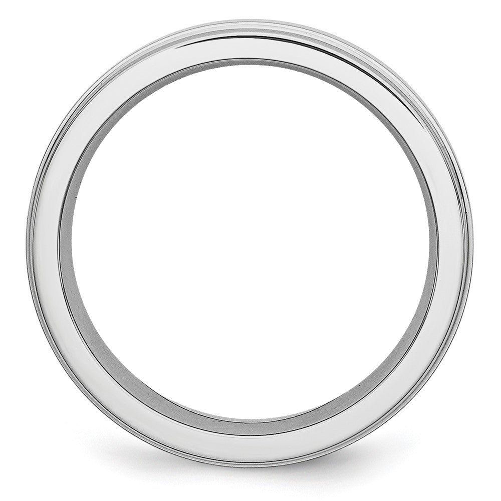Cobalt Sterling Silver Inlay Satin and Polished 6mm Band Size - 8.5
