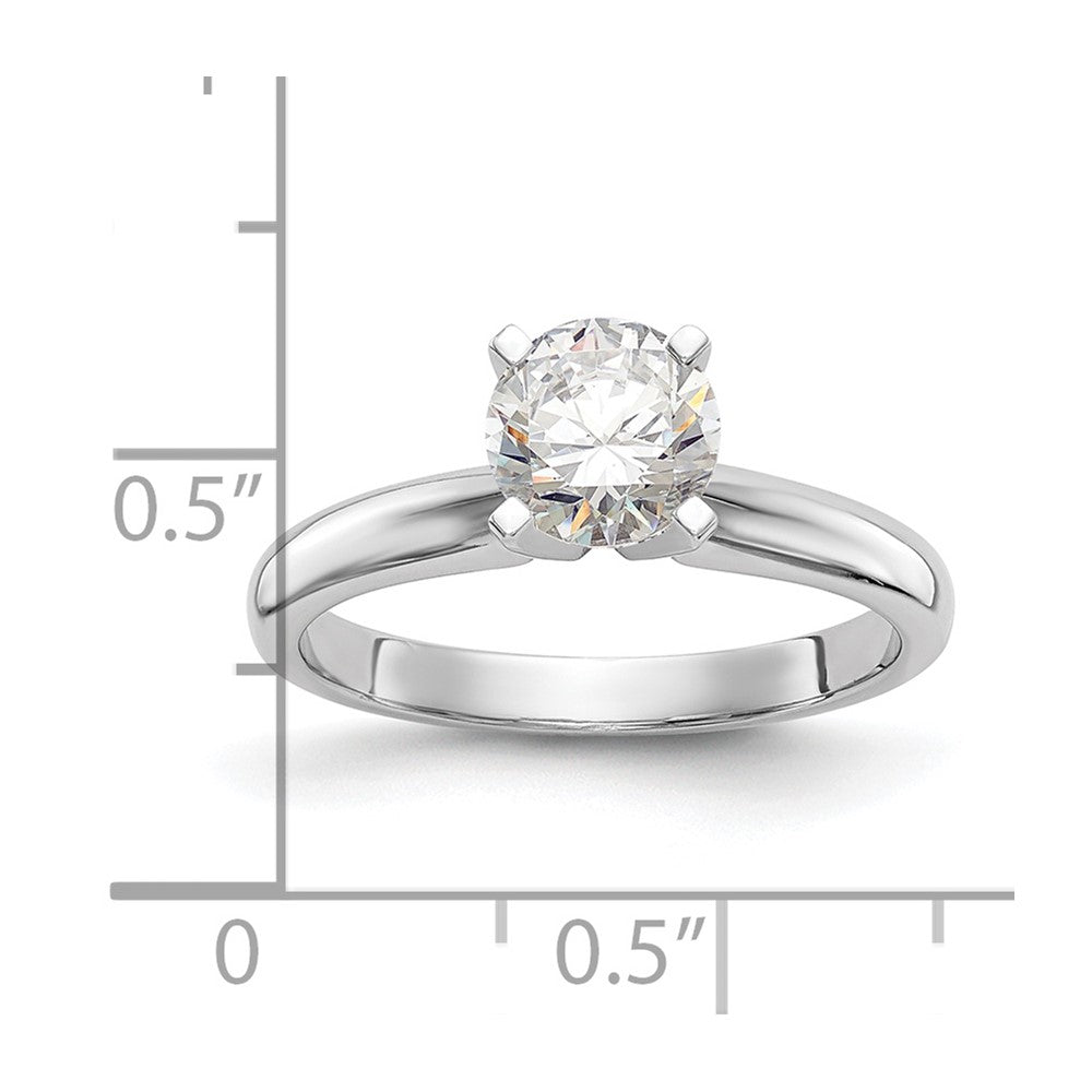 14k White Gold 1.5 carat Medium-Weight Knife Edge/Half-Round 4-Prong Round Solitaire Ring Mounting