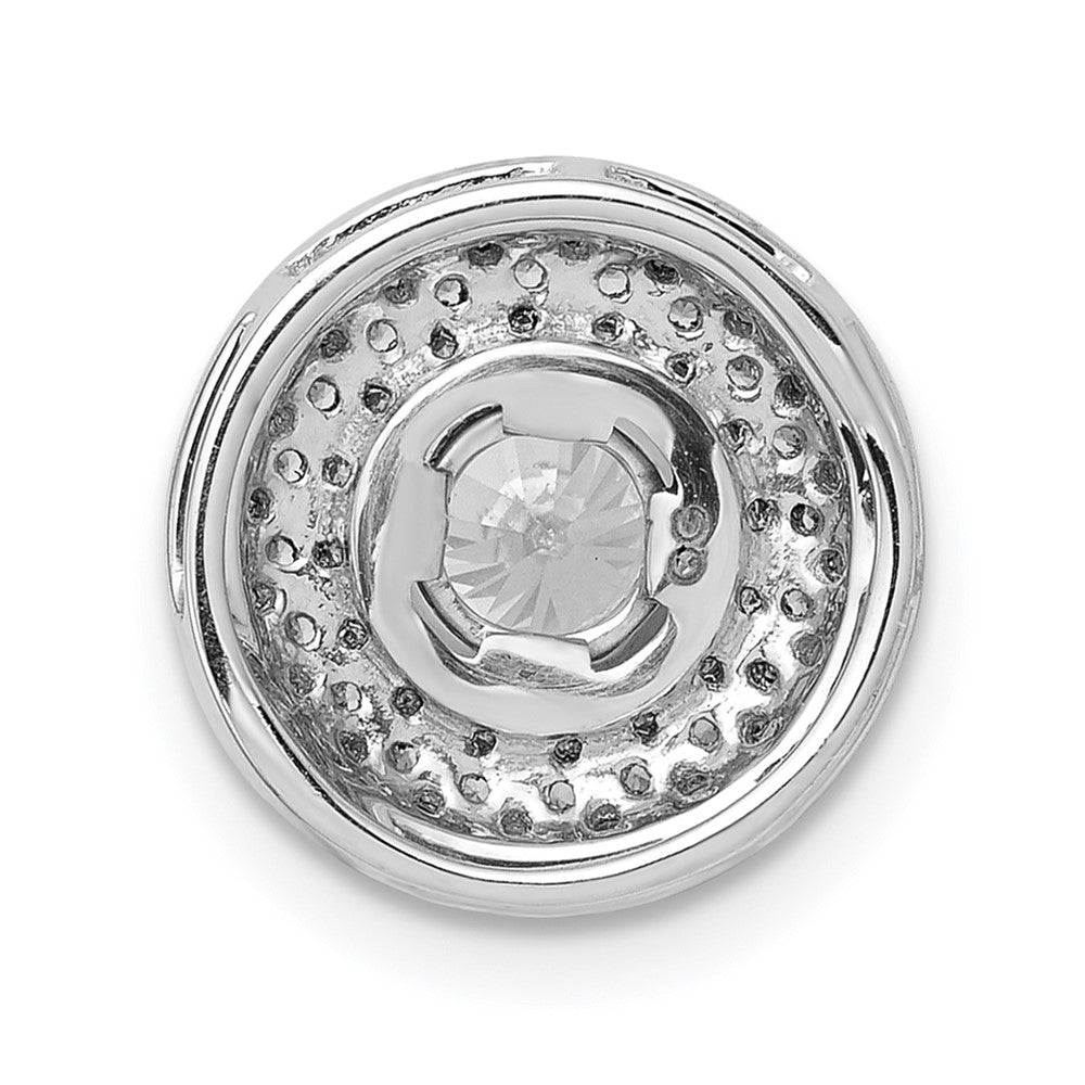 14k White Gold 5.2mm Center 3/8ct. Diamond Semi-mount Chain Slide