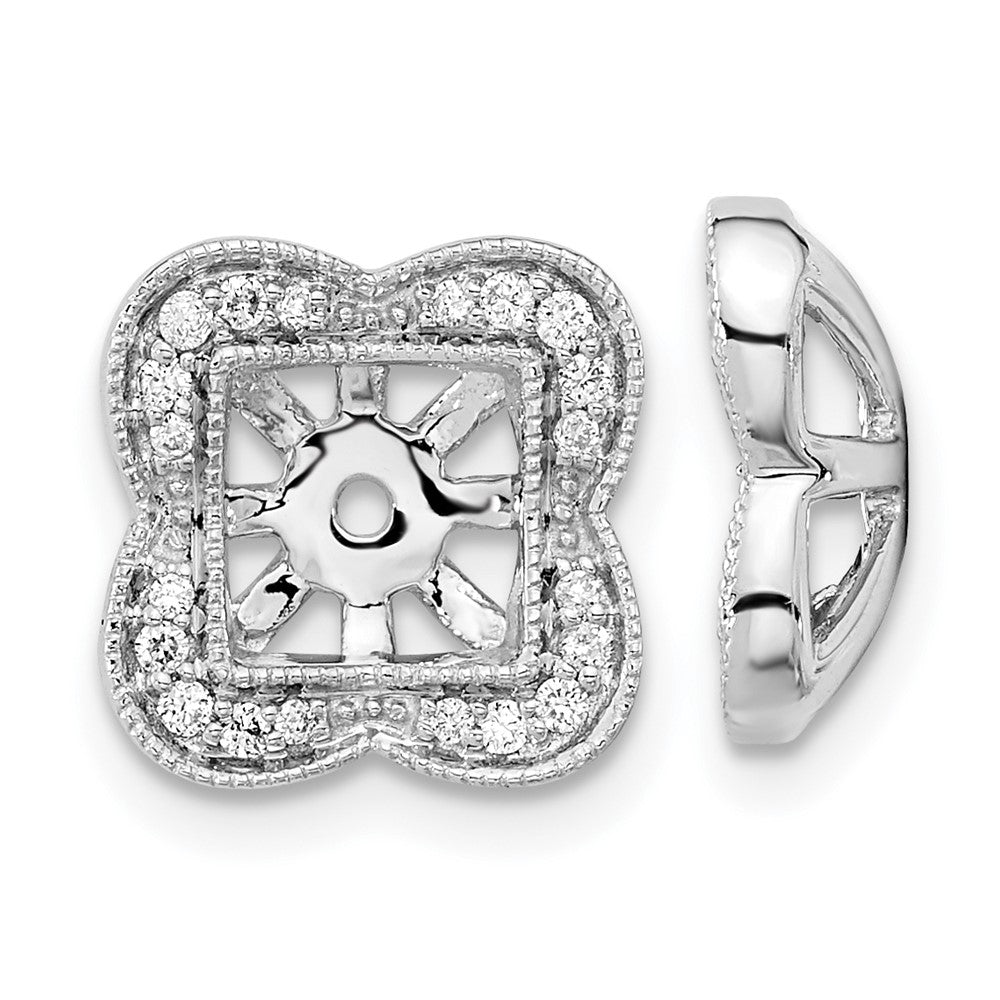 14k White Gold Diamond Earring Jackets