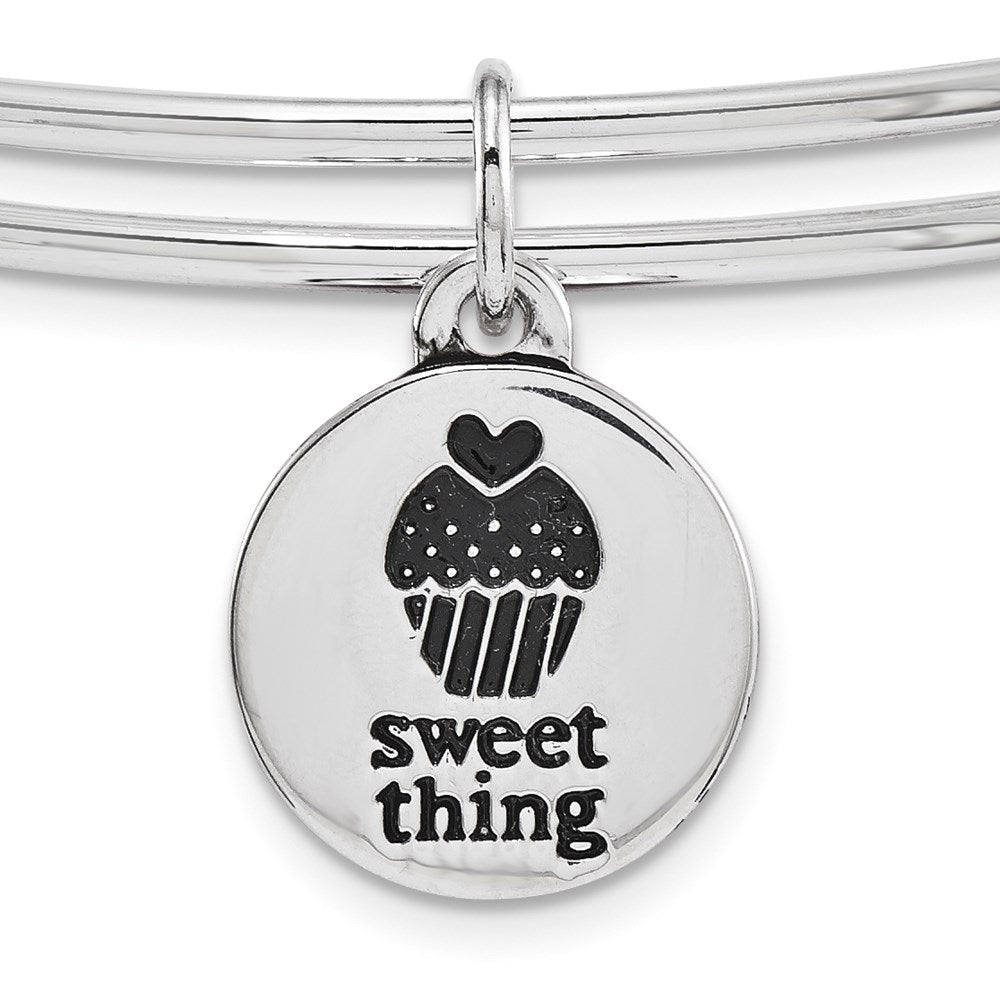 Silver-tone Trinky Things Thank You Bangle Bracelet/Card