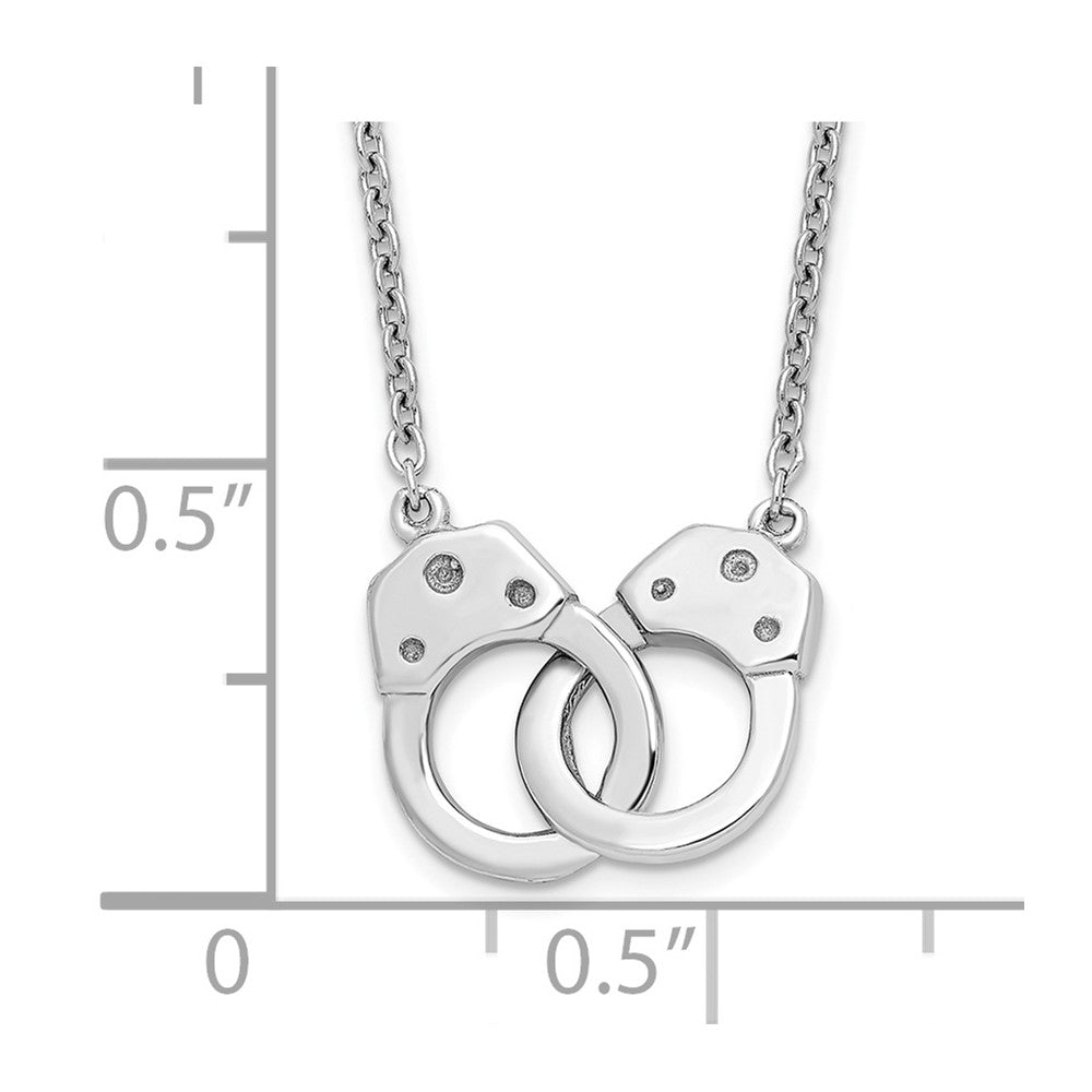 Sterling Silver Rhodium-plated Handcuff Necklace 18 Inches