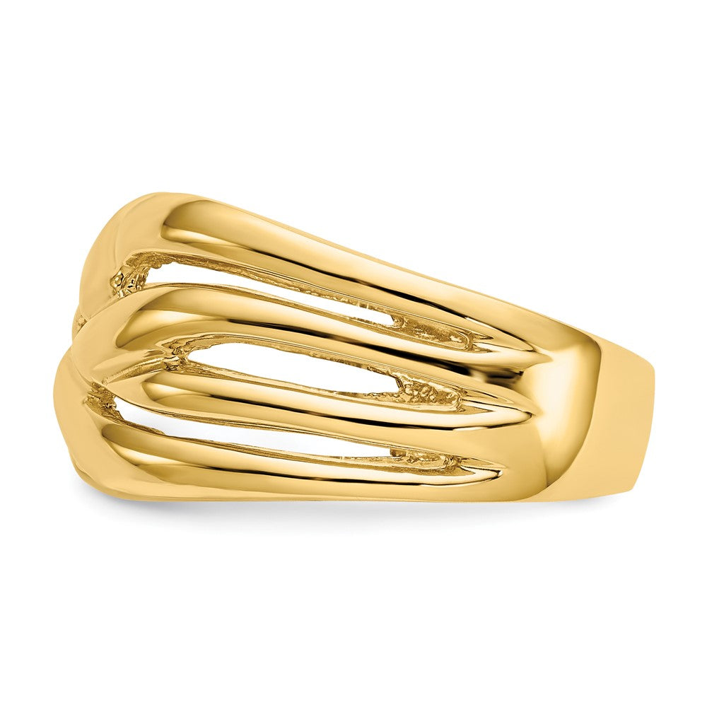 14k High Polished Woven Dome Ring Size 7