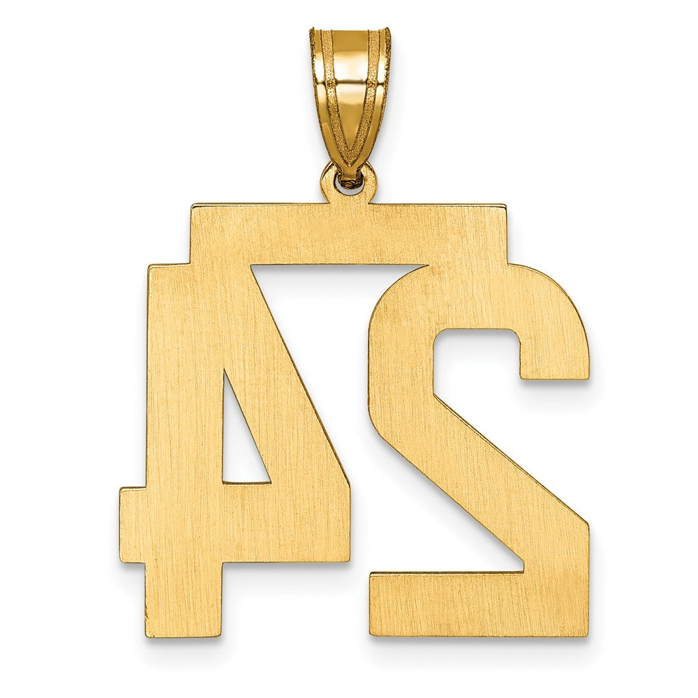 10ky Casted Large Diamond-cut Number 24 Charm