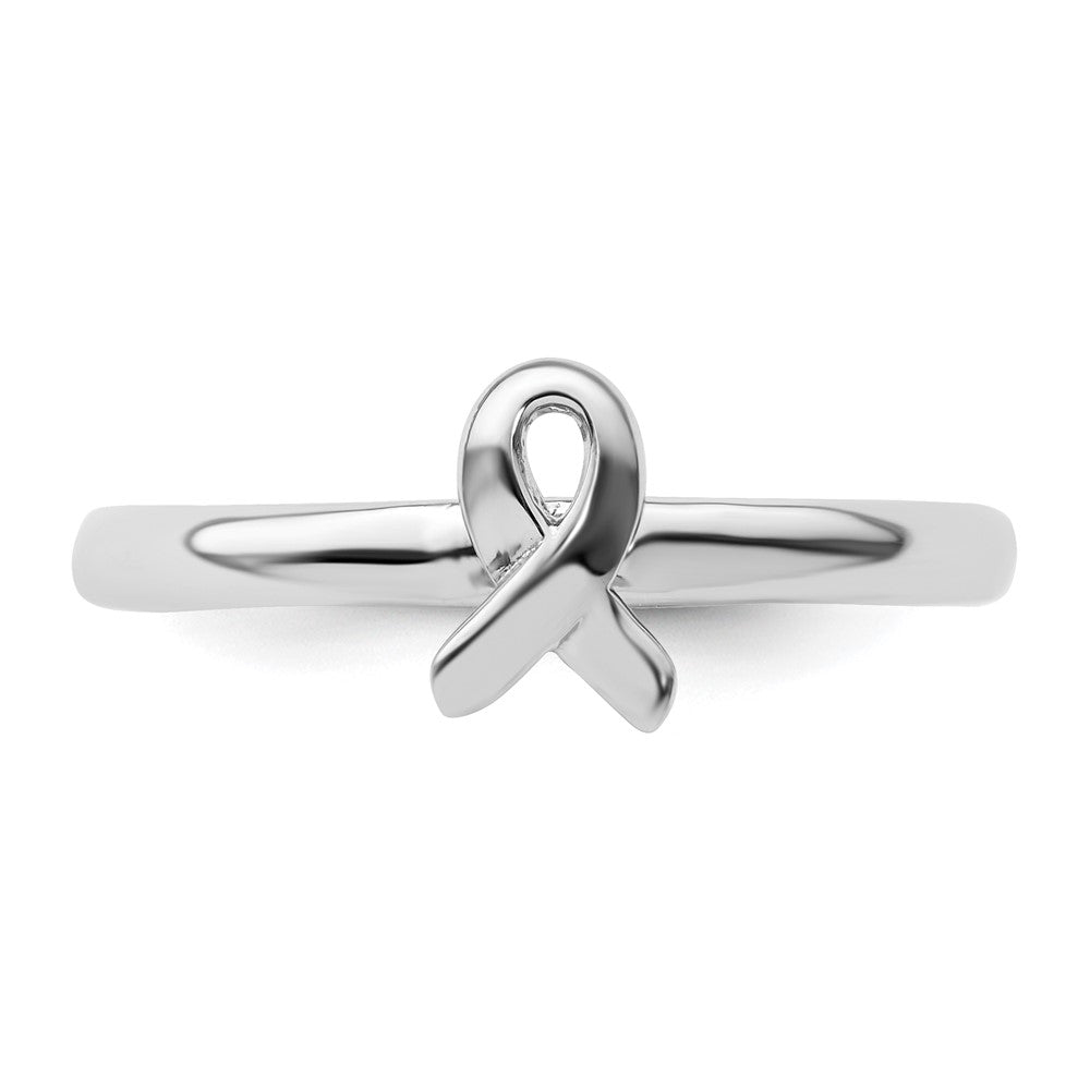 Sterling Silver Stackable Expressions Awareness Ribbon Ring Size -8