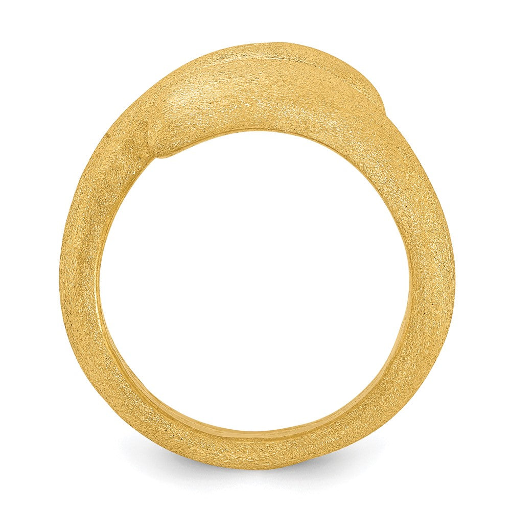 Sterling Silver Gold-tone Satin Size 10 Ring