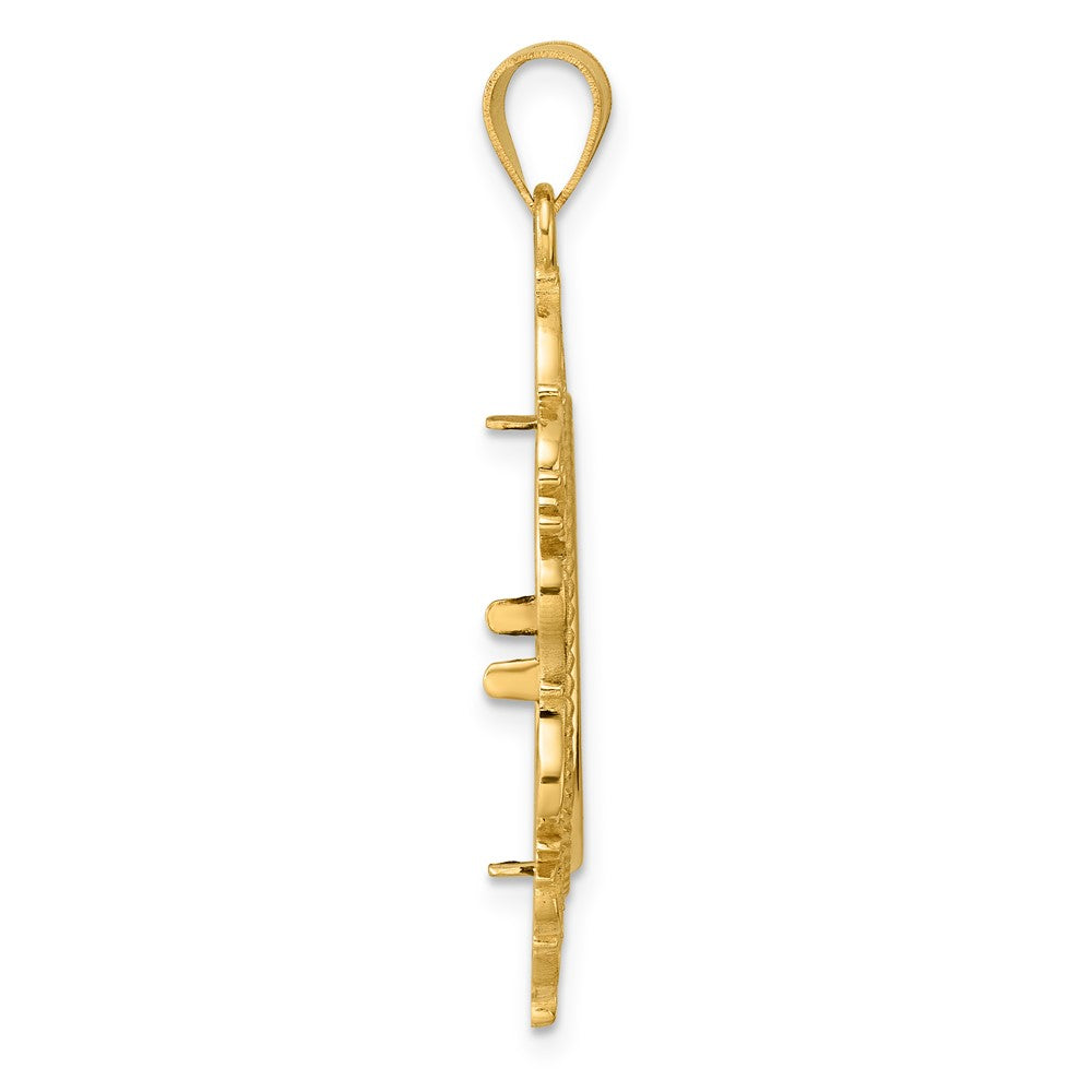 14k Polished Victorian with 18.0mm Prong Coin Bezel Pendant