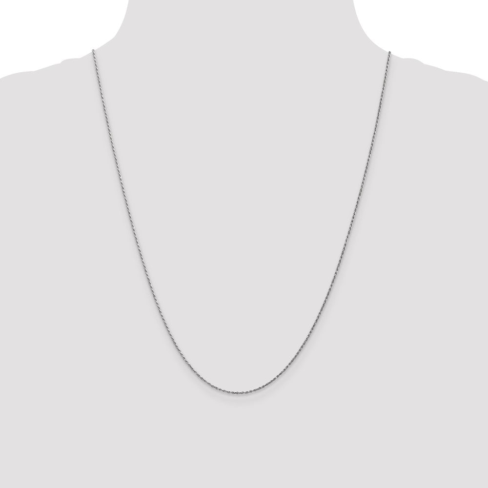 10k White Gold .95mm Carded Cable Rope Chain