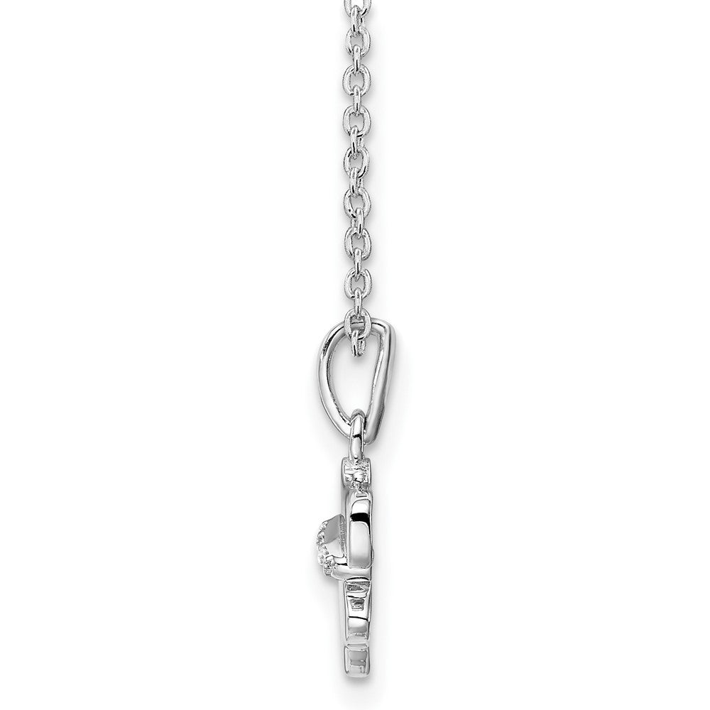 White Ice Sterling Silver Rhodium-plated 18 Inch Diamond Dog Necklace with 2 Inch Extender 18 Inches
