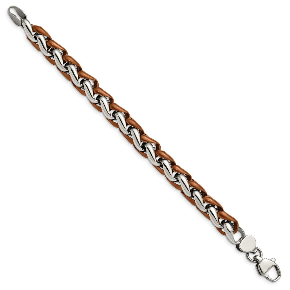 Stainless Steel Polished Brown IP-plated 8.25in Bracelet 8.25 inches