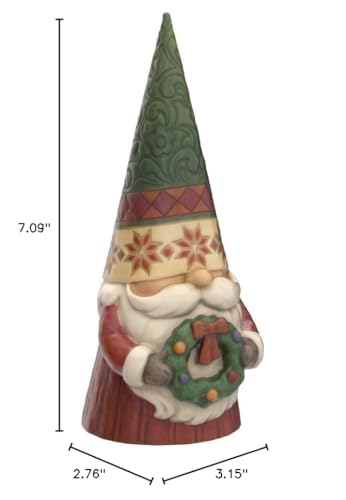 Enesco Jim Shore Heartwood Creek Christmas Gnome with Wreath Figurine