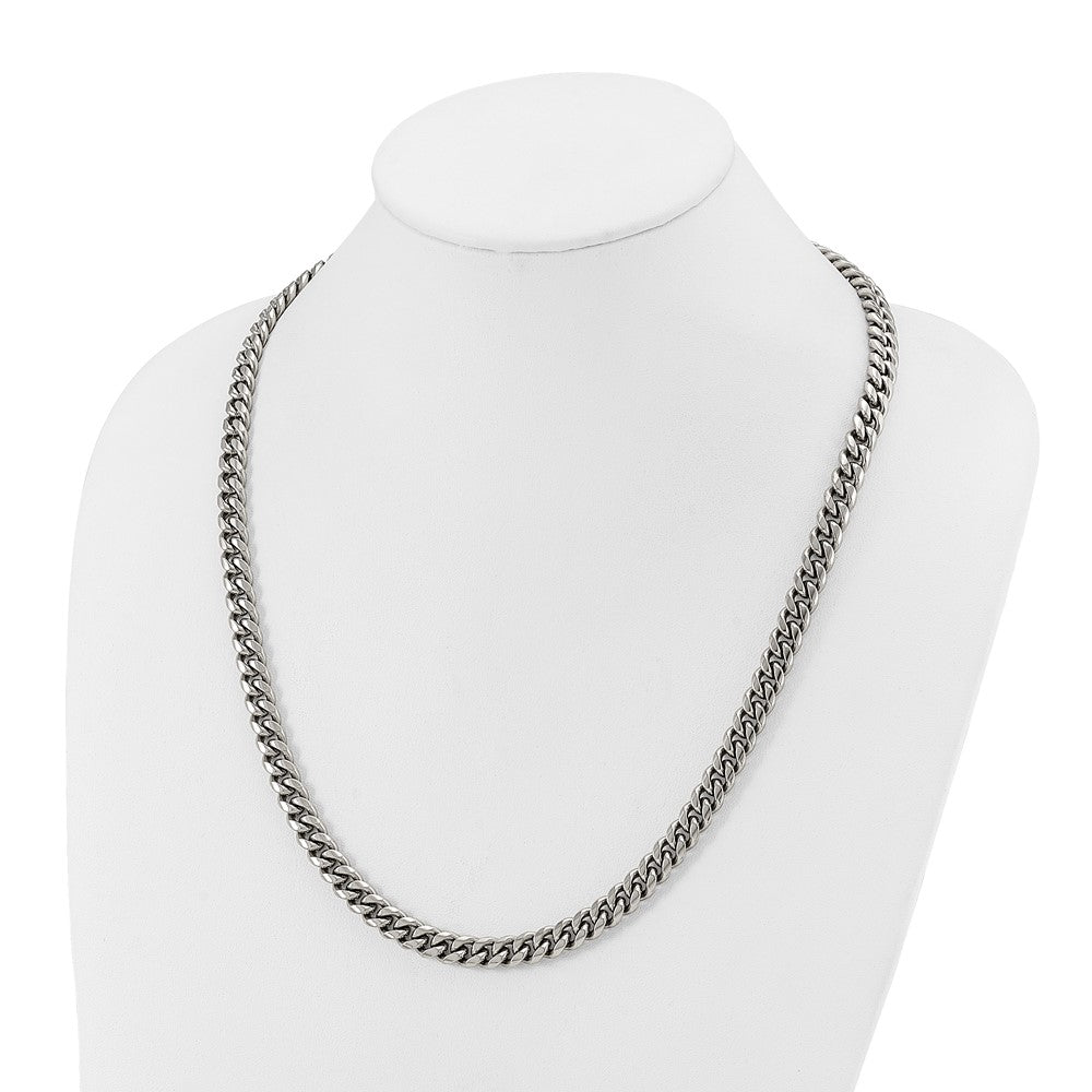 Stainless Steel Polished 8mm 24in Curb Link Necklace