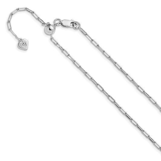 SS RH-plated Adjustable 2mm Paperclip Flat Oval Link Chain
