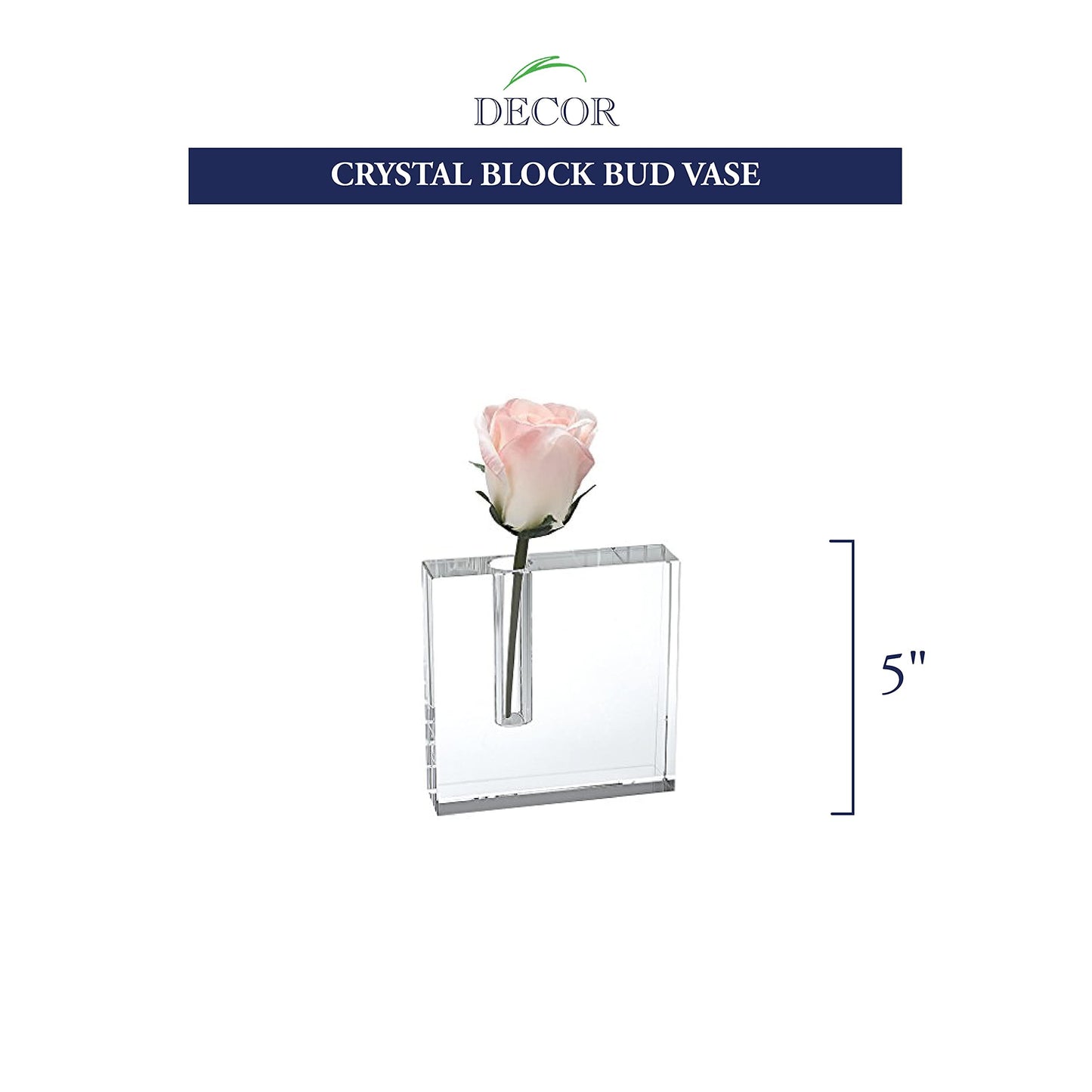 Badash Handcrafted Lead-free Crystal Block Bud Vase Q-GM259