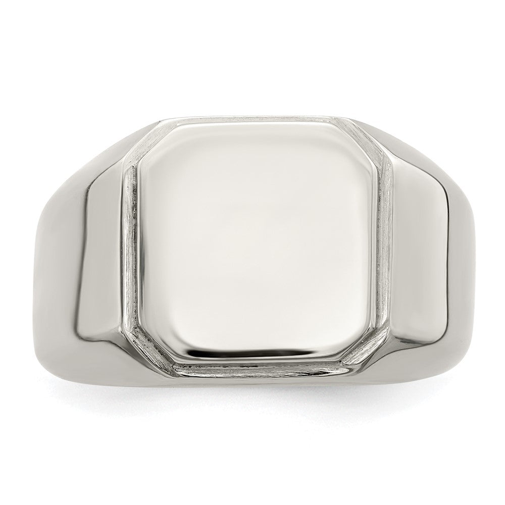 Stainless Steel Polished Signet Ring Size - 9