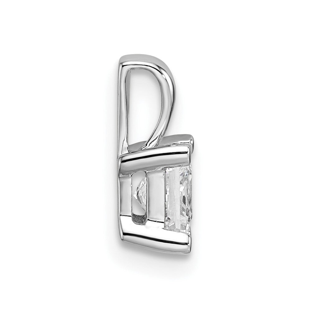 14kw .75ct VS+, F+ Lab Grown Princess Diamond 4 Prong Pendant w/ Chain