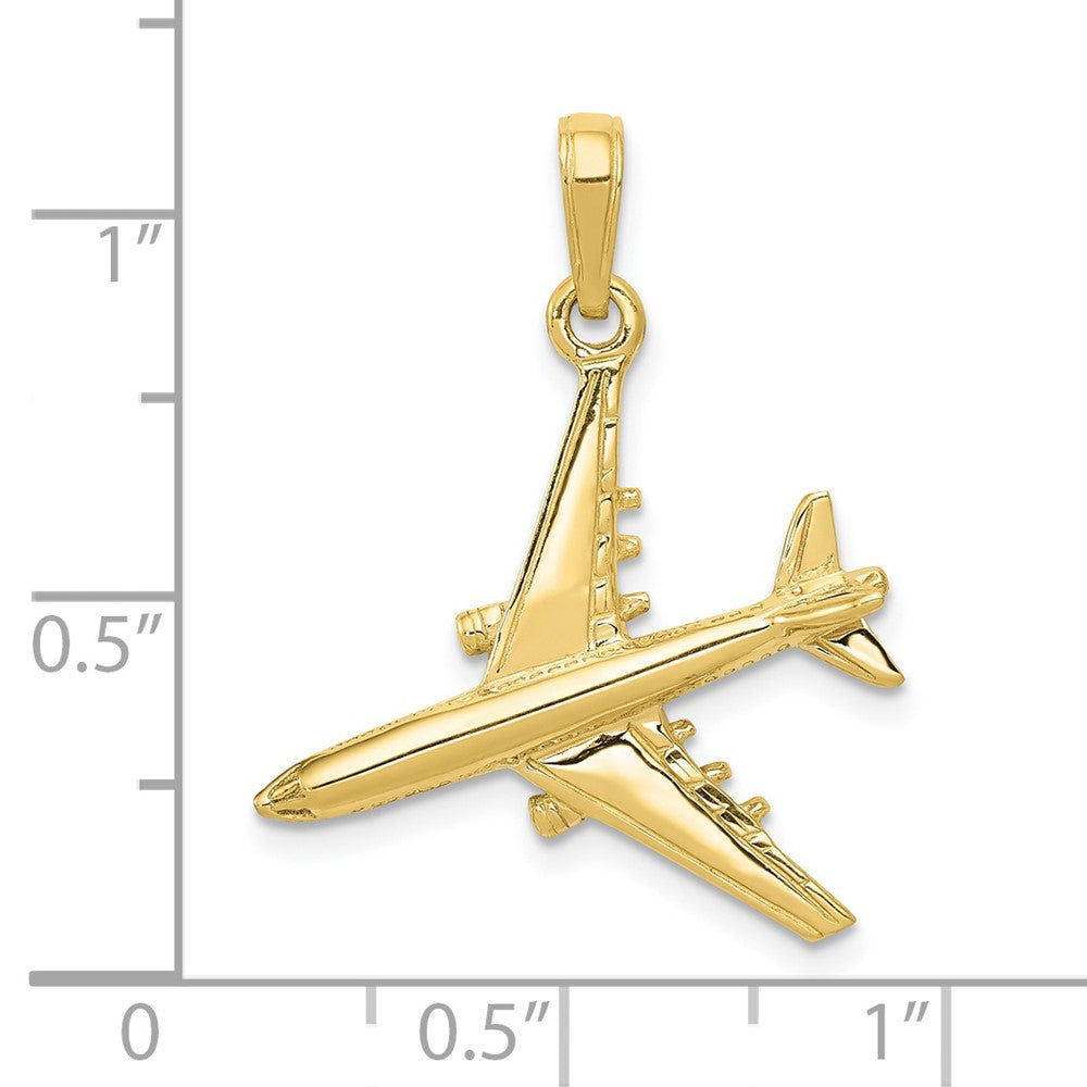 10k Yellow Gold 3-D Jet Pendant