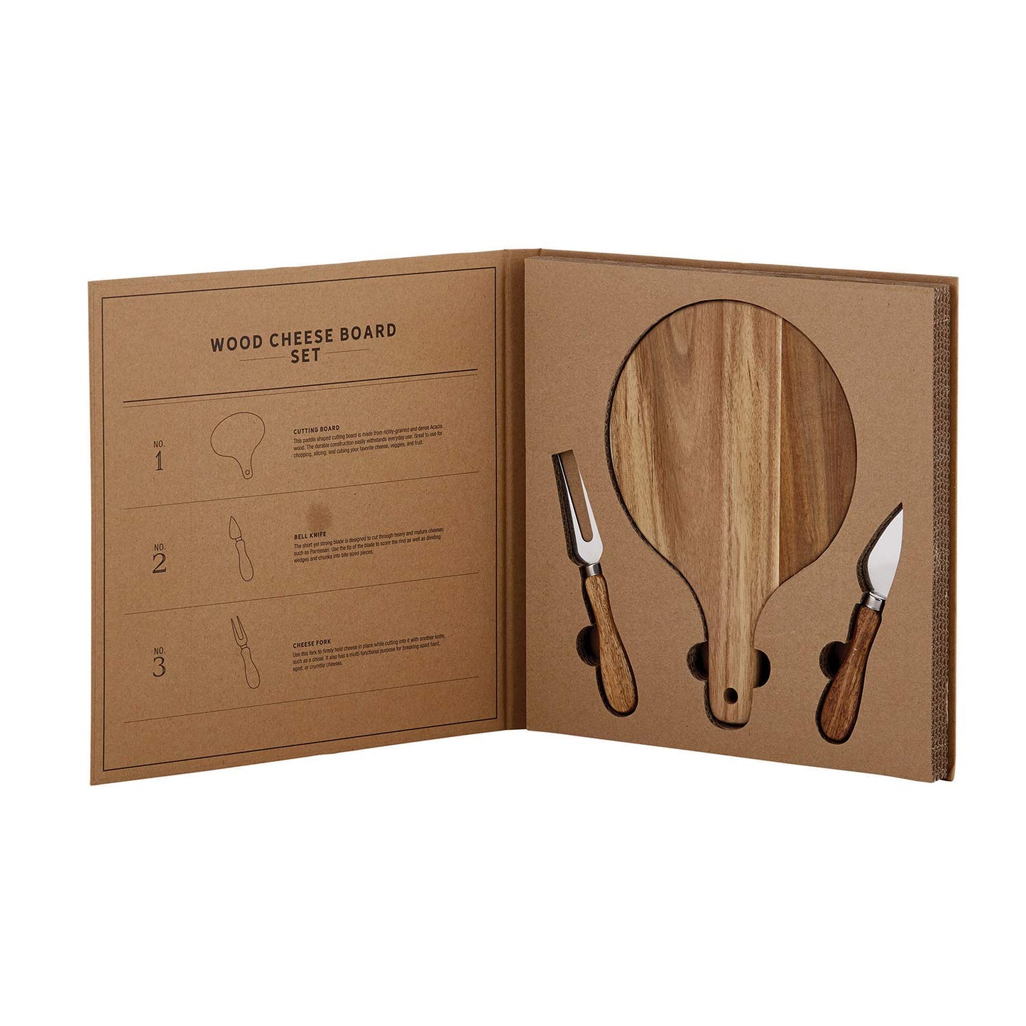Santa Barbara Design Studio TableSugar Cardboard Book Gift Set, 3-Piece, Wood Cheese Board