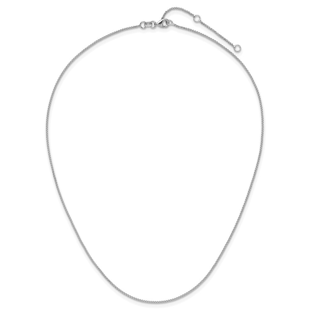 10K White Gold 1mm D/C Spiga 1in+1in Adjustable Chain