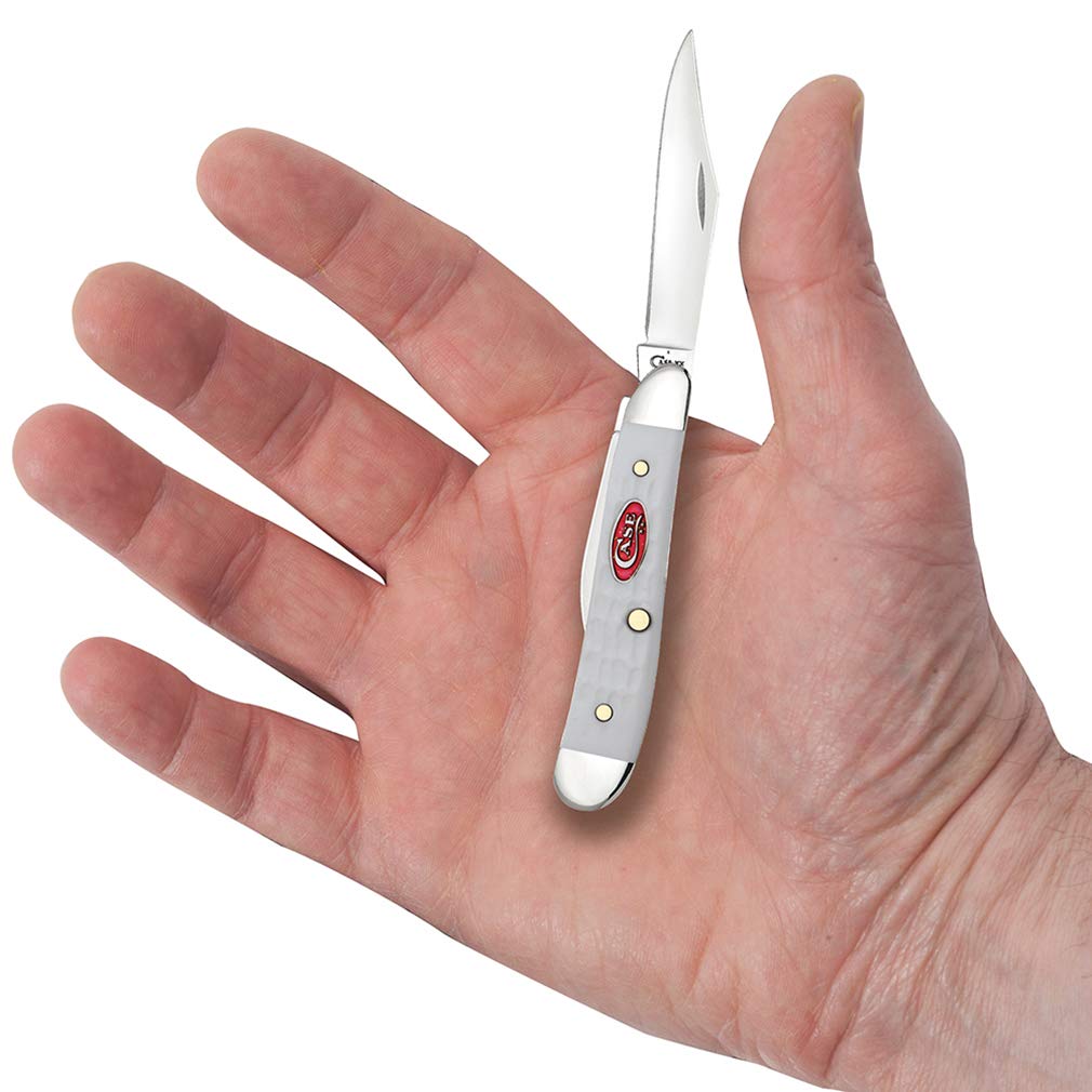 Case XX Knives Jigged White Delrin Peanut Stainless Pocket Knife