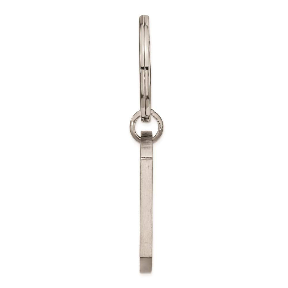 The Black Bow Brushed DAD Dog Tag Key Chain in Stainless Steel