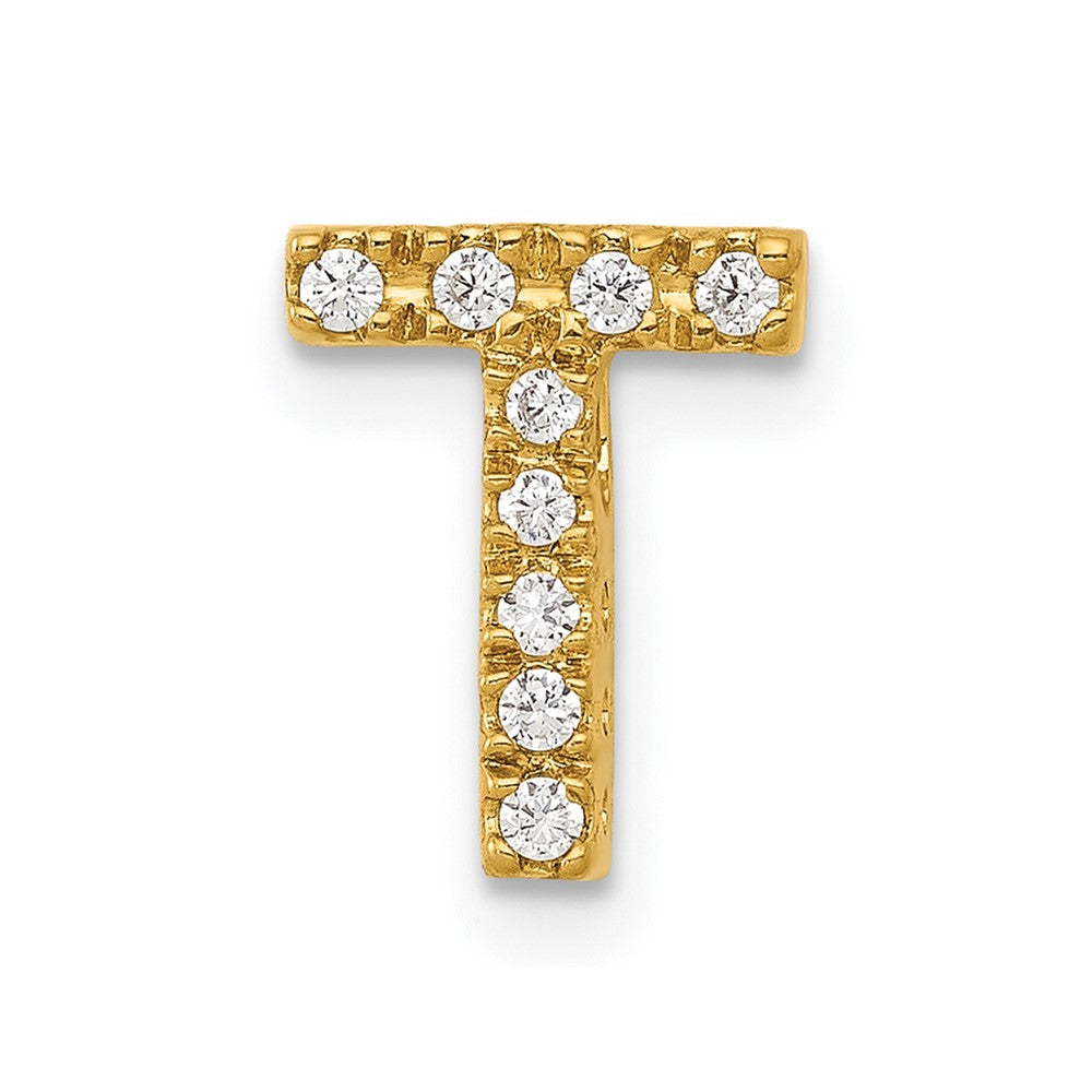 10K  Diamond Letter T Initial Charm