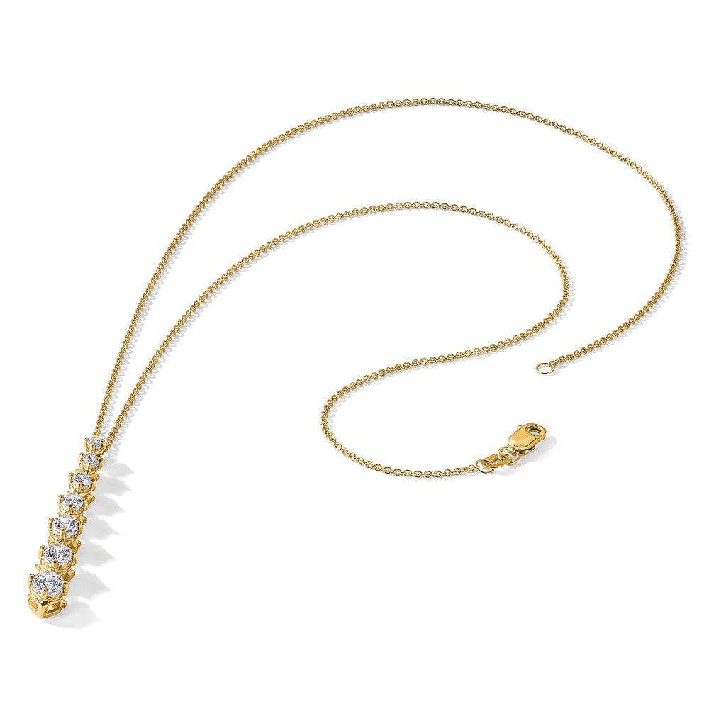 14k Polished 1 carat Diamond Circle 18 inch Necklace