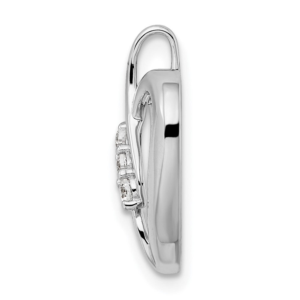 14k White Gold 1/10 carat Lab Grown Diamond VS/SI+ G+ Open Heart Pendant