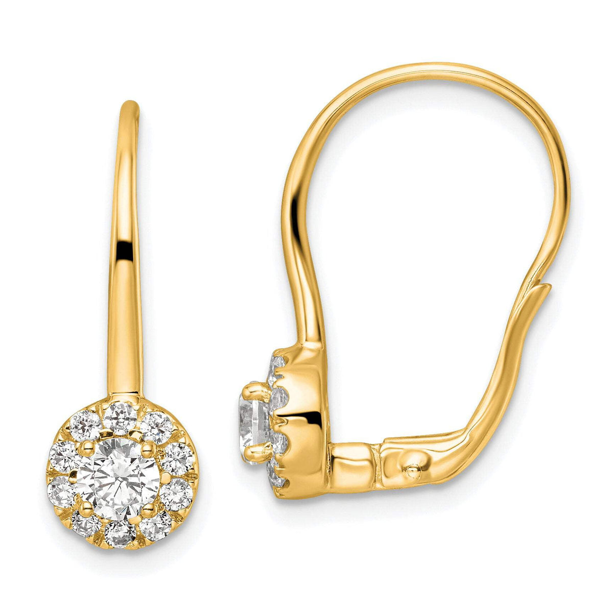 14K Gold 1 Carat Lab Grown Diamond VS/SI+ G+ Complete Drop Leverback Earrings