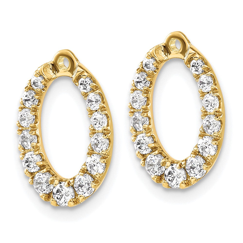 14k 5/8 carat Lab Grown Diamond VS/SI+ G+ Oval Earring Jackets