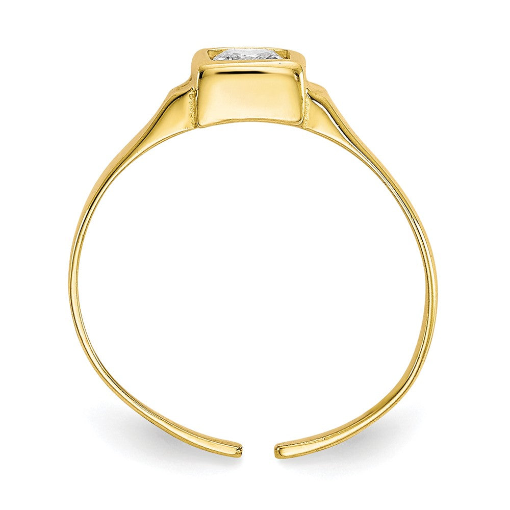 10k CZ Toe Ring Size 3