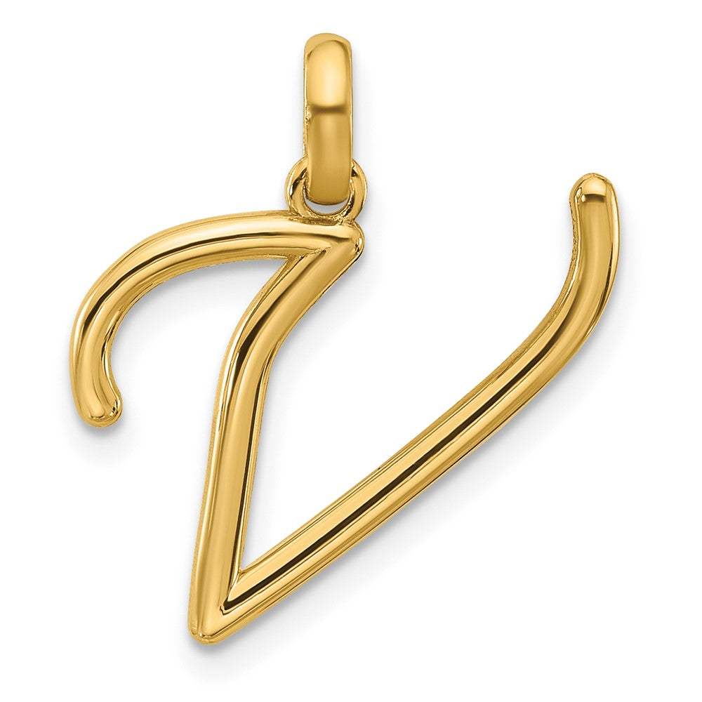 14k Yellow Fancy Letter V