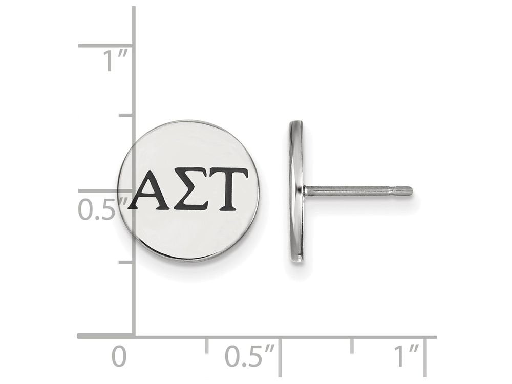 Sterling Silver Official Licensed Greek Sororities Alpha Sigma Tau (???) Enameled Post Earrings