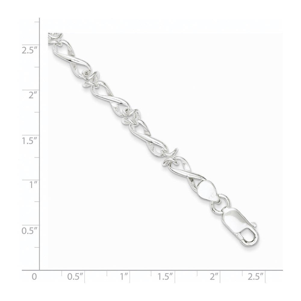 Sterling Silver Polished Fancy Link Bracelet 7.5 inches