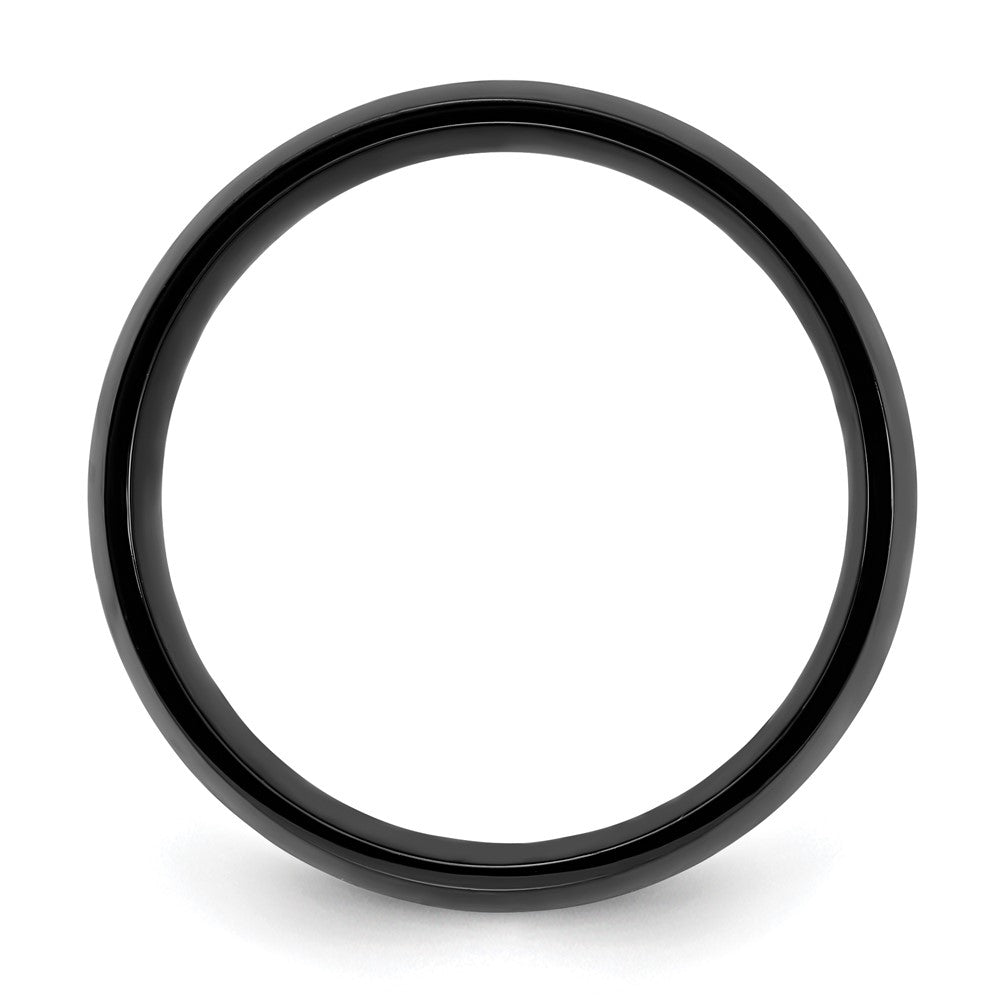 Cobalt Polished Black IP-plated 8mm Band Size - 7.5