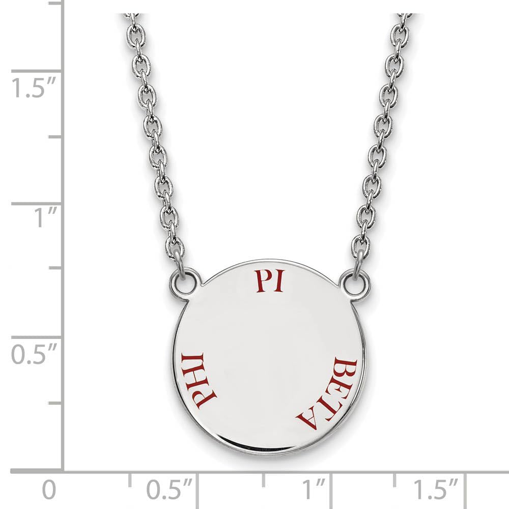 Sterling Silver 18in Official Licensed Greek Sororities Pi Beta Phi (???) Small Enamel Pendant w/Necklace